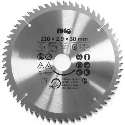 MAGG pilový kot. 210x2,9x30 / 60 zubů střídavě šikmé – Sleviste.cz