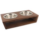 DOG FANTASY Nerezové misky v dřevěném stojánku 2 x 400 ml – Hledejceny.cz