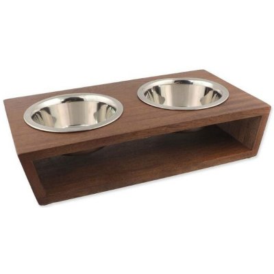DOG FANTASY Nerezové misky v dřevěném stojánku 2 x 400 ml – Hledejceny.cz