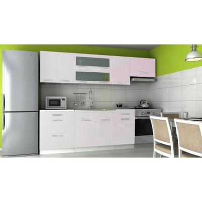 Vikio Kuchyňská linka 240 cm v barevném provedení bílý lesk F1026 – Hledejceny.cz