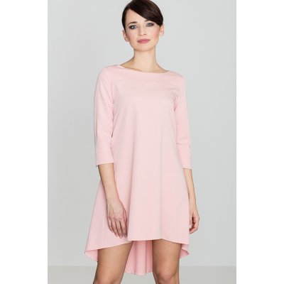 šaty s asymetrickou sukní k141 růžové