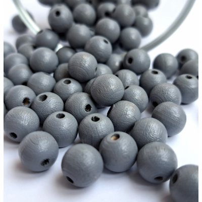 Detoa dřevěné korálky šedé 10 mm 10 ks – Zboží Dáma