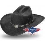 Stars and Stripes Westernový černý klobouk s ozdobnou stuhou – Zbozi.Blesk.cz