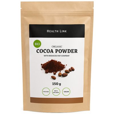 Health Link Kakaový prášek se sníženým obsahem tuku Bio 150 g – Sleviste.cz