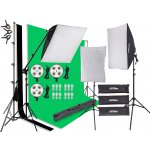 FILM-TECHNIKA Studiový set 3 x softbox + 12 x 65W žárovka + boom rameno + 3 x foto pozadí – Zboží Živě