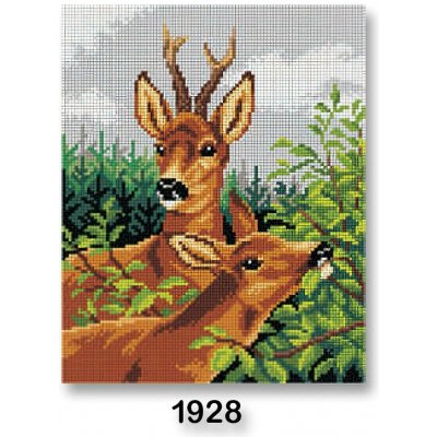 Stoklasa Vyšívací předloha obrázek na vyšívání 70240 2982 1928 srny hnědo-zelená 24x30cm – Hledejceny.cz