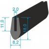 Těsnění válce 00535003 Pryžový profil tvaru "U", 18x8/2mm, 60°Sh, EPDM, -40°C/+100°C, černý