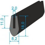 00535003 Pryžový profil tvaru "U", 18x8/2mm, 60°Sh, EPDM, -40°C/+100°C, černý – Zboží Mobilmania