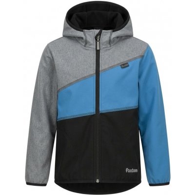 Fantom bunda softshell trojbarevná černo tyrkysová tmavě šedý melír – Zboží Dáma