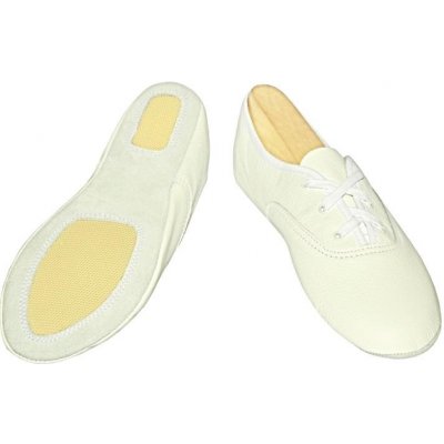 Miroslav Šoman Taneční cvičky šněrovací kůže - dělená podešev - bílé – Zboží Dáma