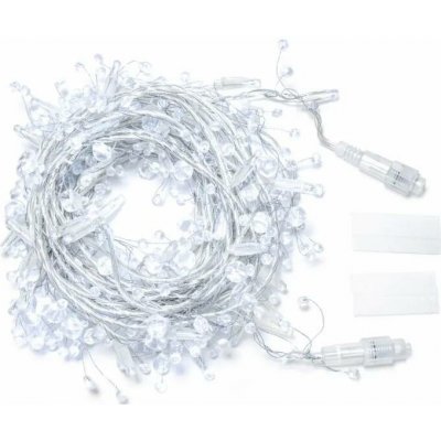 DECOLED Eco Fix světelný řetěz venkovní s krystalky, 8 m, ledově bílá, 80 diod, 36 V, čirý kabel, IP44 – Hledejceny.cz