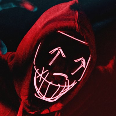 RAVEON Svítící maska Anarchy Devil | Červená