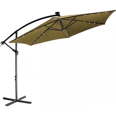 Stilista zahradní LED slunečník s kličkou průměr 350 cm khaki M88634 – Hledejceny.cz