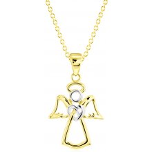 Gemmax Jewelry Zlatý řetízek s přívěskem andělíček se srdíčkem GLSCN-41811-25831