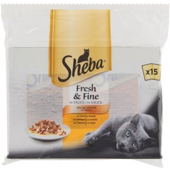 Sheba Fresh & Fine Drůbeží výběr ve šťávě 15 x 50 g