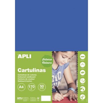 APLI sada barevných papírů A4 170 g středně modrý 50 ks