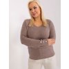 Dámský svetr a pulovr BASIC měkký svetr s kamínky pm sw pm1020.12p dark beige