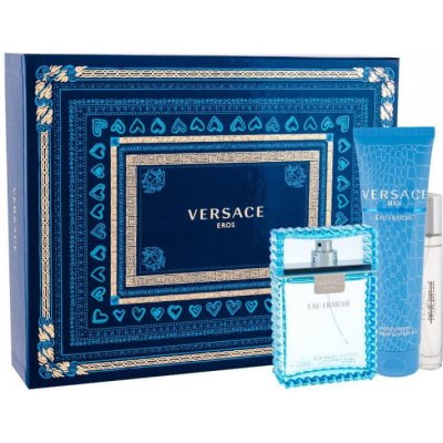 Versace Man Eau Fraiche EDT 100 ml + sprchový gel 150 ml + EDT 10 ml dárková sada – Zboží Mobilmania