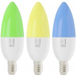 IMMAX NEO SMART sada 3x žárovka LED E14 6W RGB+CCT barevná a bílá, stmívatelná, Wi-Fi, TUYA 07716C – Zboží Živě