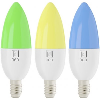 IMMAX NEO SMART sada 3x žárovka LED E14 6W RGB+CCT barevná a bílá, stmívatelná, Wi-Fi, TUYA 07716C – Zboží Živě