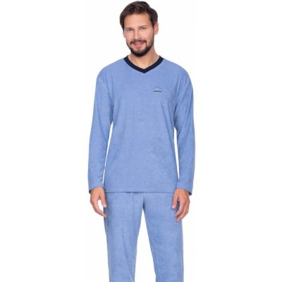 Regina 592 pánské pyžamo dlouhé froté modré