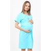 Těhotenské a kojící pyžamo a košilka Vienetta Secret slůně dámská noční košile mateřská tyrkysová