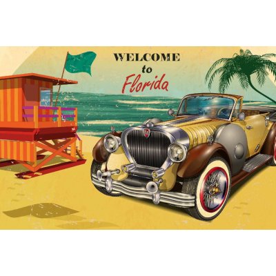 Dimex MS-5-2173 Vliesová fototapeta Florida retro plakát rozměry 375 x 250 cm – Zboží Mobilmania