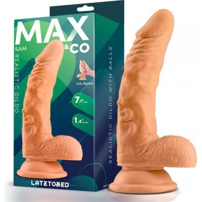 Max & Co Sam Realistic Dildo with Testicles 7.1" Flesh