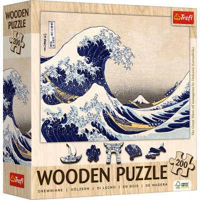 TREFL Art Dřevěné Hokusai Velká vlna Kanagawa 200 dílků – Hledejceny.cz