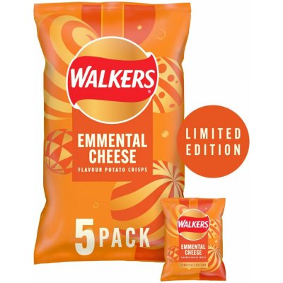 Walkers bramborové chipsy s příchutí ementálu 5 x 25 g – Zboží Dáma