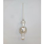 ONREX Vánoční ozdoba skleněná špice bílá lístky 28 cm – Zboží Dáma