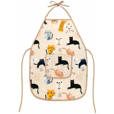 Bellatex Dětská zástěrka Kočičky béžová žllutá šedá 37x47 cm – Hledejceny.cz