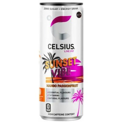 Celsius Vitaminizovaný energetický nápoj bez cukru s příchutí manga a marakuji 355 ml – Zboží Dáma