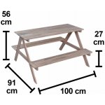 Dětský piknikový stůl Bamori olejované akáciové dřevo 91 x 100 x 56 cm – Zboží Dáma