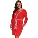 Tenký bavlněný župan s květinovým lemem červená – Sleviste.cz