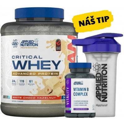 AKCE Applied Nutrition Critical Whey Protein 2000g + ZDARMA B Complex 90cps + Šejkr 700ml – Zboží Dáma