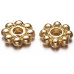 Kovový oddělovací korálek - zlatý - květina - 5 x 5 x 1,5 mm - 1 ks – Hledejceny.cz