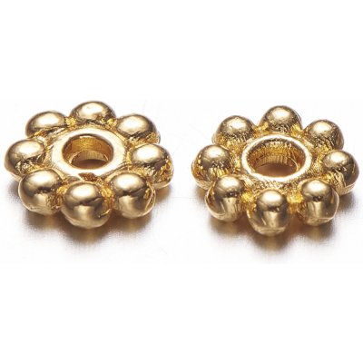 Kovový oddělovací korálek - zlatý - květina - 5 x 5 x 1,5 mm - 1 ks – Hledejceny.cz