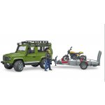 Bruder 2589 Land Rover s přepravníkem a motocyklem Ducati Scrambler Full Throttle – Zboží Dáma