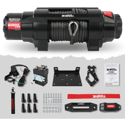 Elektrický ATV naviják 2,72t 12V syntetické lano 15,2 m X-BULL X6000B | Zboží Auto