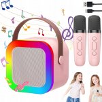 Bezdrátový karaoke set bluetooth reproduktor RGB pro děti + 2 mikrofony – Zbozi.Blesk.cz