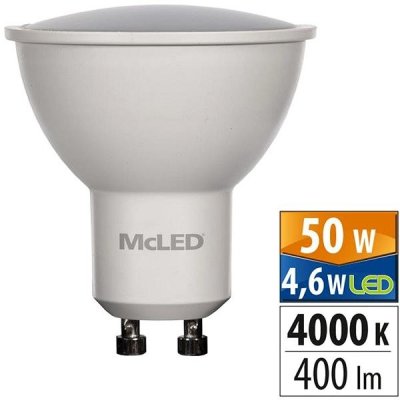 McLED LED GU10, 4,6W, 4000K, 400lm – Zboží Mobilmania