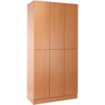 Rauman Dřevěná šatní skříňka Visio - 6 boxů, 90 x 45 x 185 cm, cylindrický zámek buk – Zboží Mobilmania