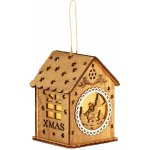 SPRINGOS Dřevěný domeček se sněhulákem svítící 6,5x9 cm vánoční ozdoba CA1285-XG – Hledejceny.cz