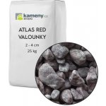 Okrasné kameny, Atlas Red valounky, vápenec Vyberte si balení: 25 kg, Vyberte si velikostní frakci: 2 - 4 cm – Zboží Dáma