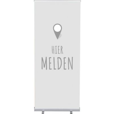 Jansen Display Set Roll-baneru Budget s vytištěným motivem, Přihlášení, šedý, holandsky, 870 x 2080 mm – Hledejceny.cz