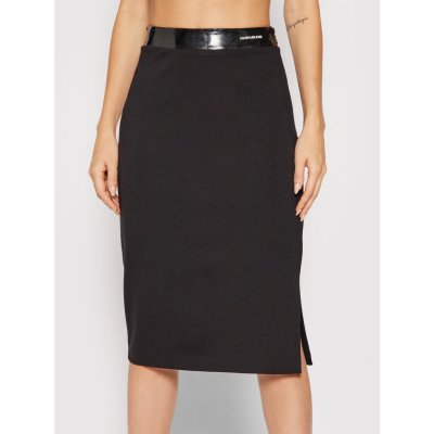 Calvin Klein Jeans dámská delší sukně Milano Split Skirt černá – Hledejceny.cz