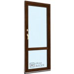Kömmerling balkonové dveře 70 AD OS s příčkou levé tmavý dub/bílá 70 x 220 cm oboustranná klika + FAB + hliníkový práh – Hledejceny.cz