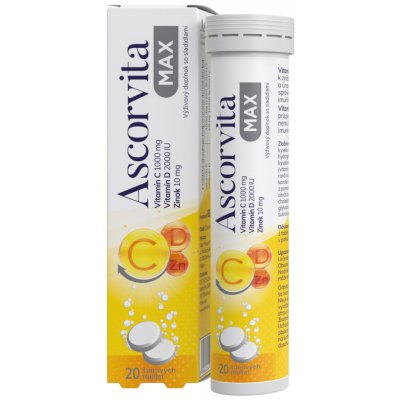 Dr. Theiss Ascorvita Max vitamín C + D + zinek 20 šumivých tablet – Hledejceny.cz