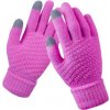 Zimní rukavice pletené creazy pink